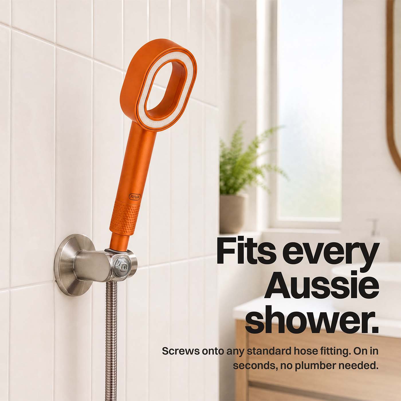 RIVA ONE - Filtered Shower Head with Vitamin C | Fits All Showers
